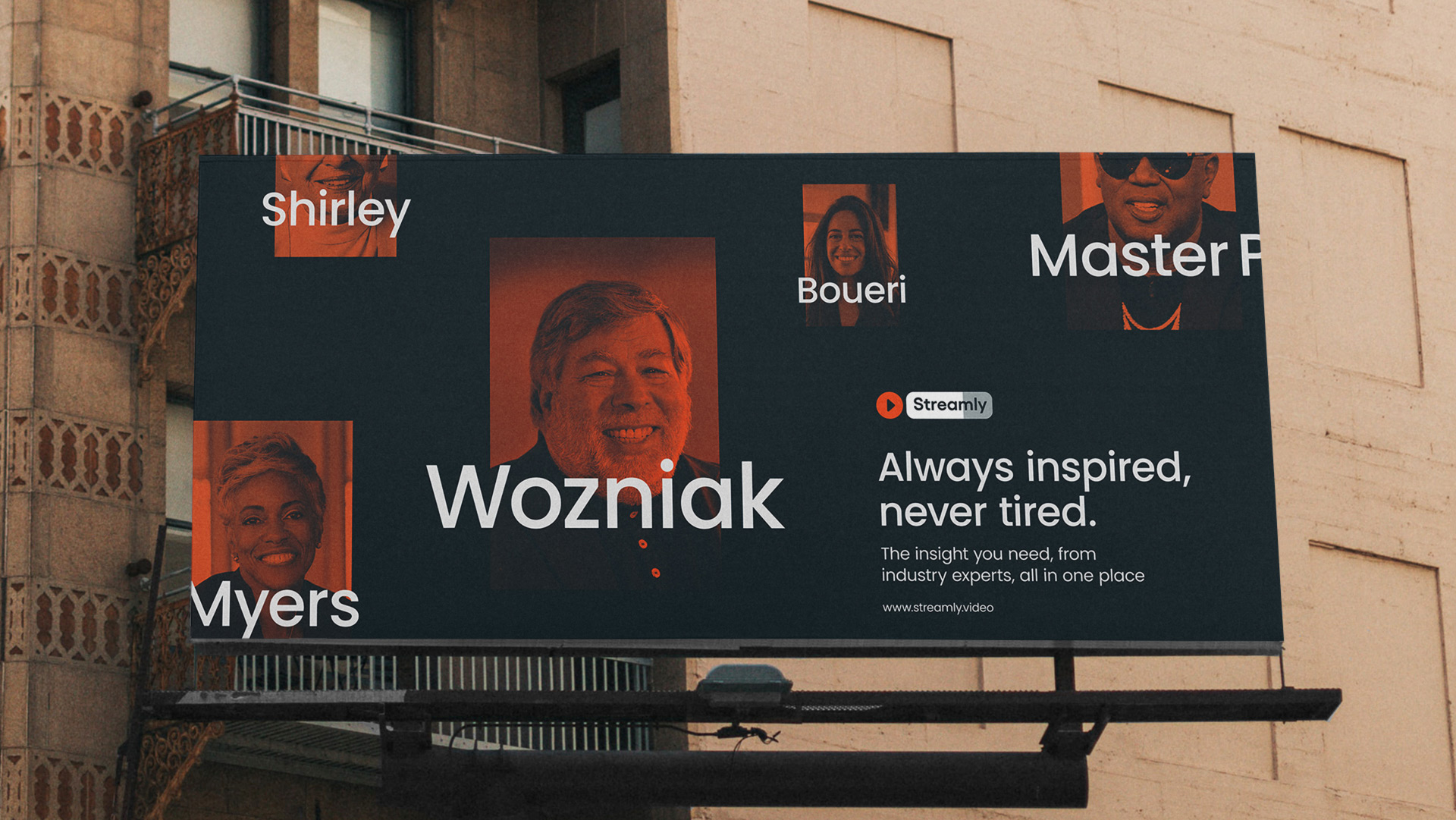 Streamly, always inspired, billboard